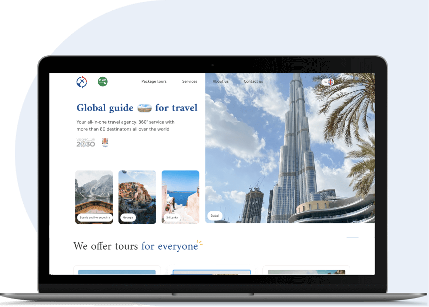 Travel Portal on laptop
