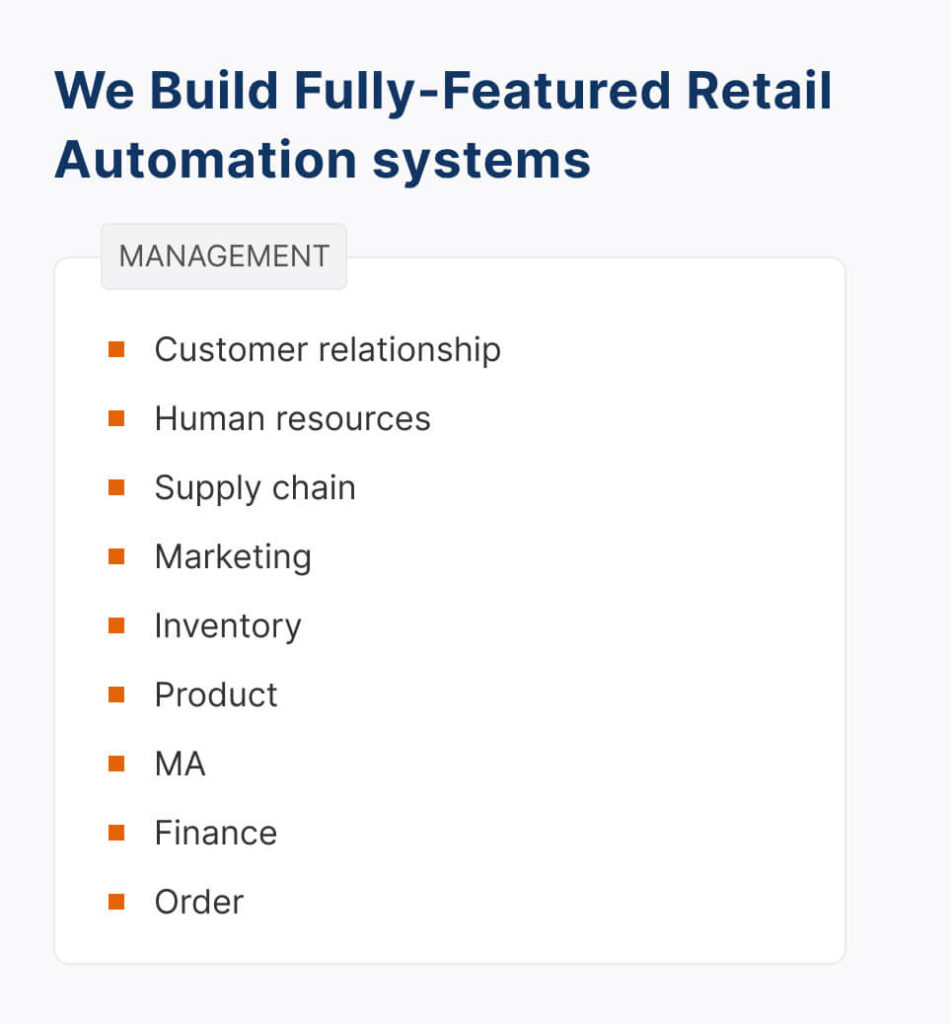 We Build Fully-Featured Retail Automation systems