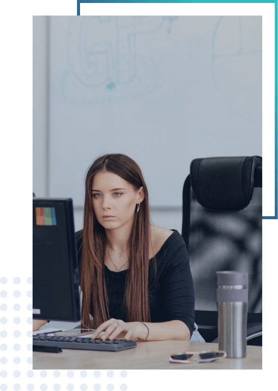 Girl working on a computer