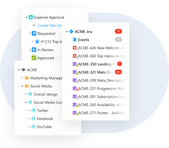 Leverice interface view