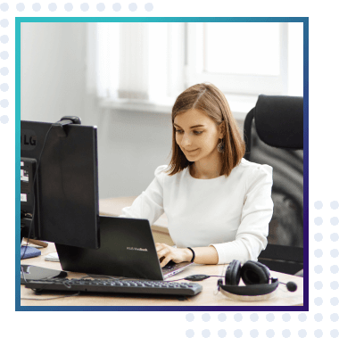 Girl working on a computer