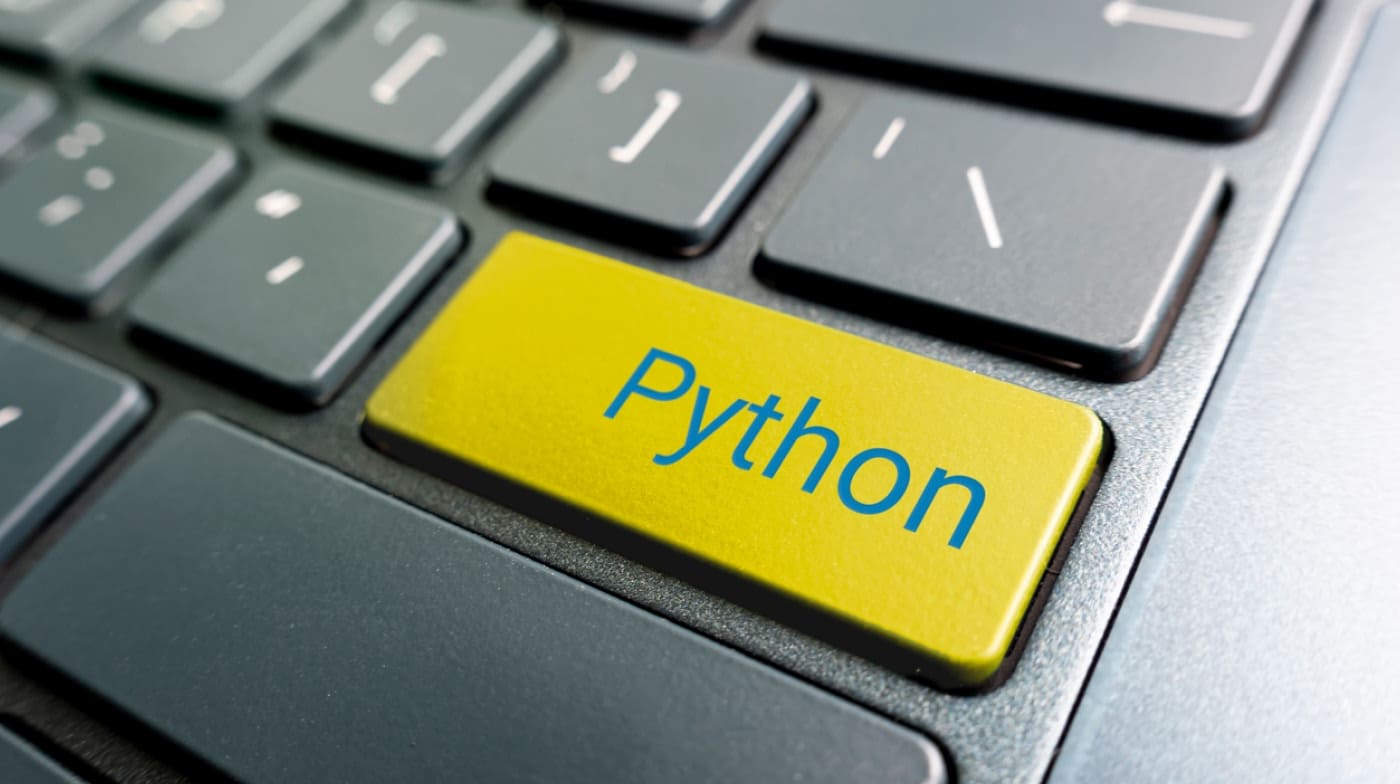 Laptop button saying python