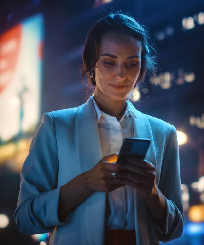 woman with mobile
