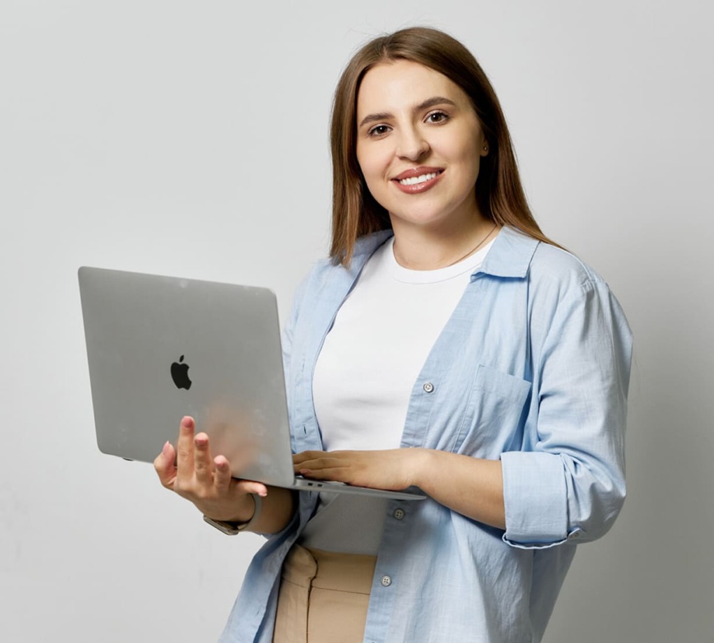 Girl with a laptop